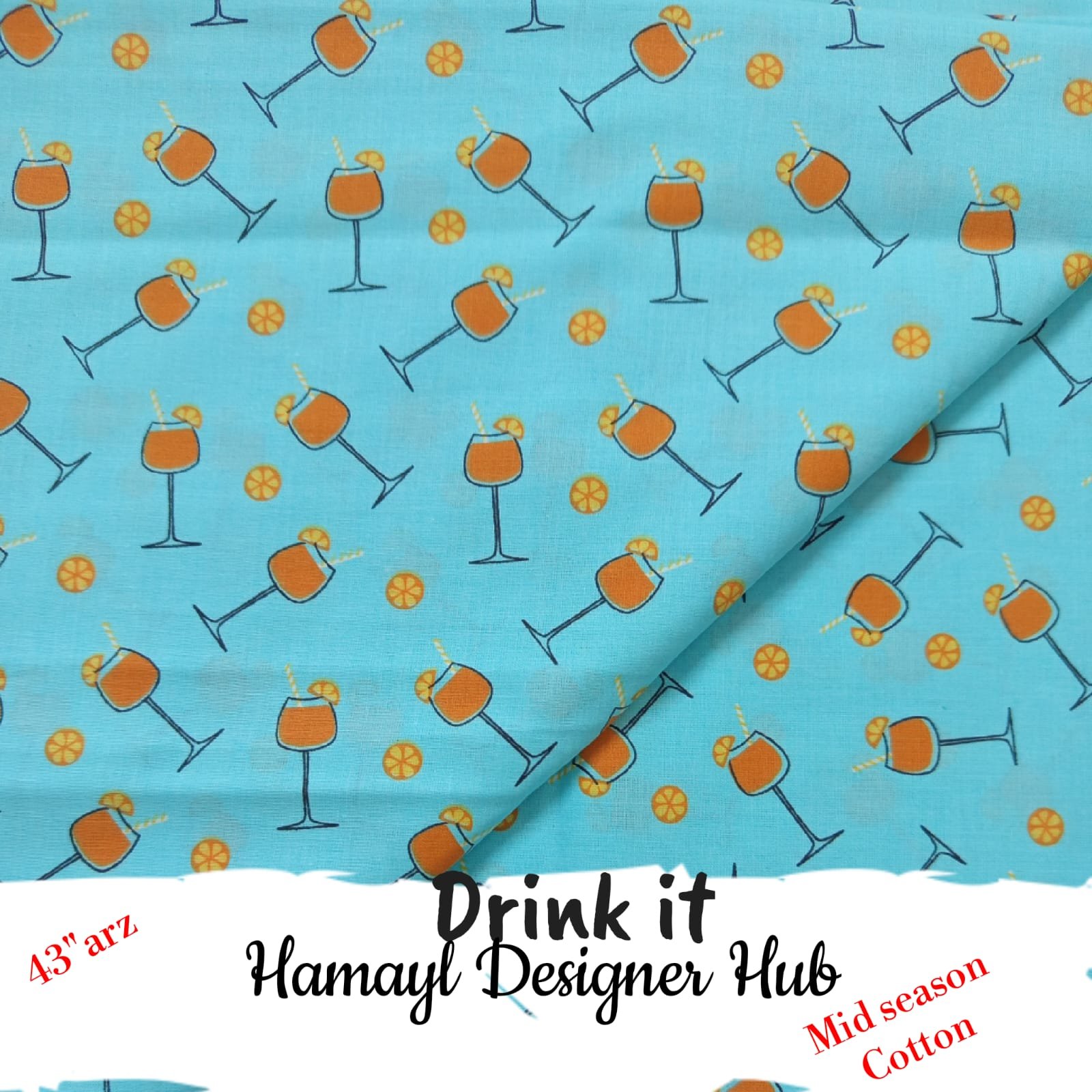 Drink It – soft 43 inch mid season cotton fabric, 43-inch width, unstitched