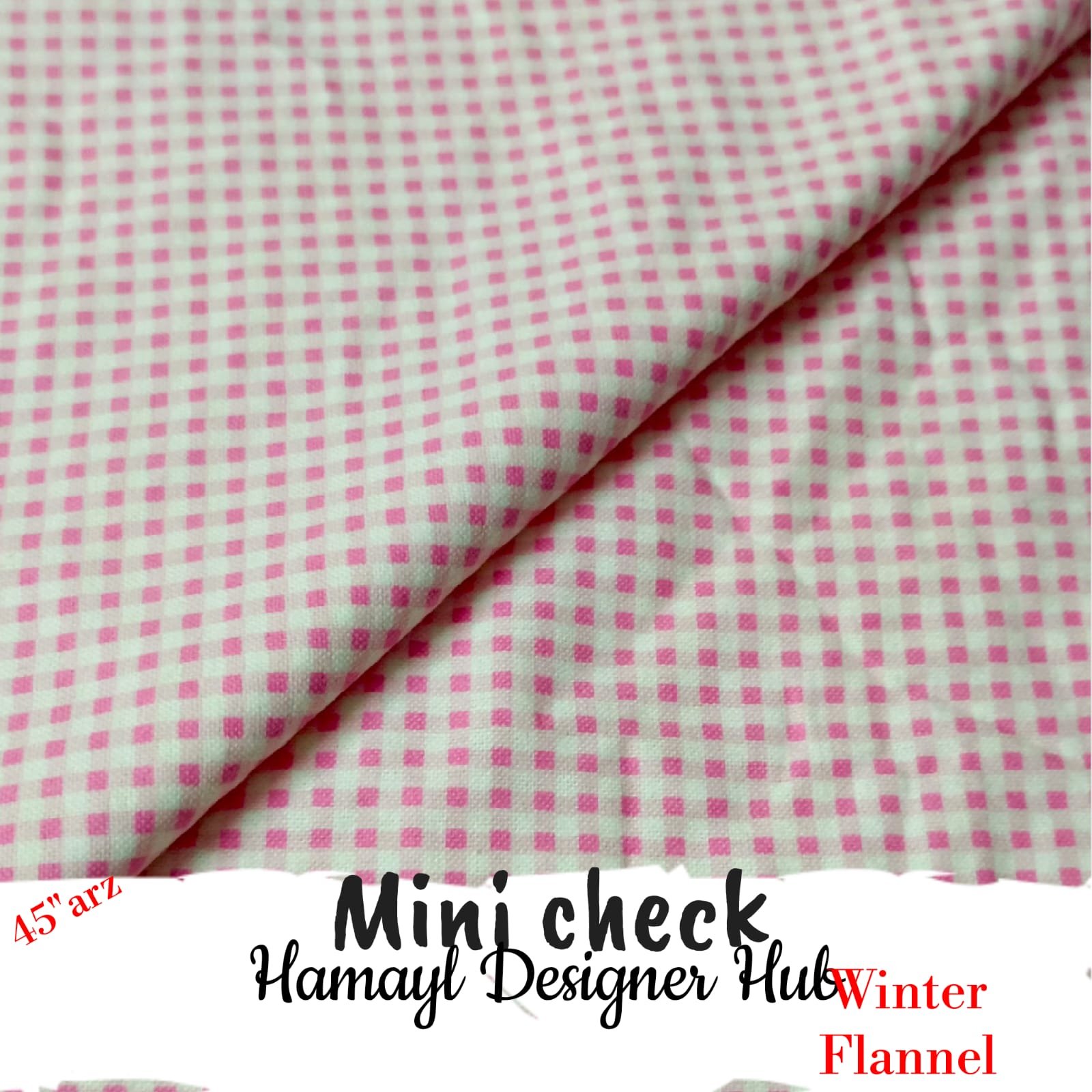 Mini Check Winter Flannel – printed flannel fabric, 45-inch width, unstitched