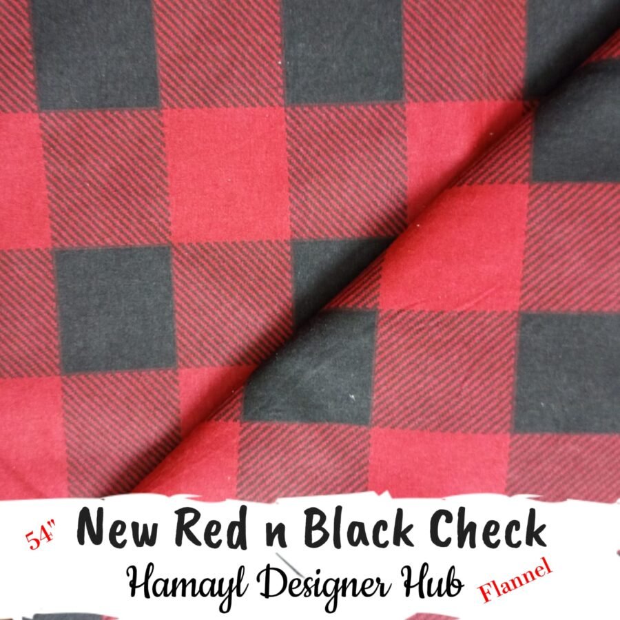 New Red n Black Check Winter Flannel – printed flannel fabric, 54-inch width, unstitched