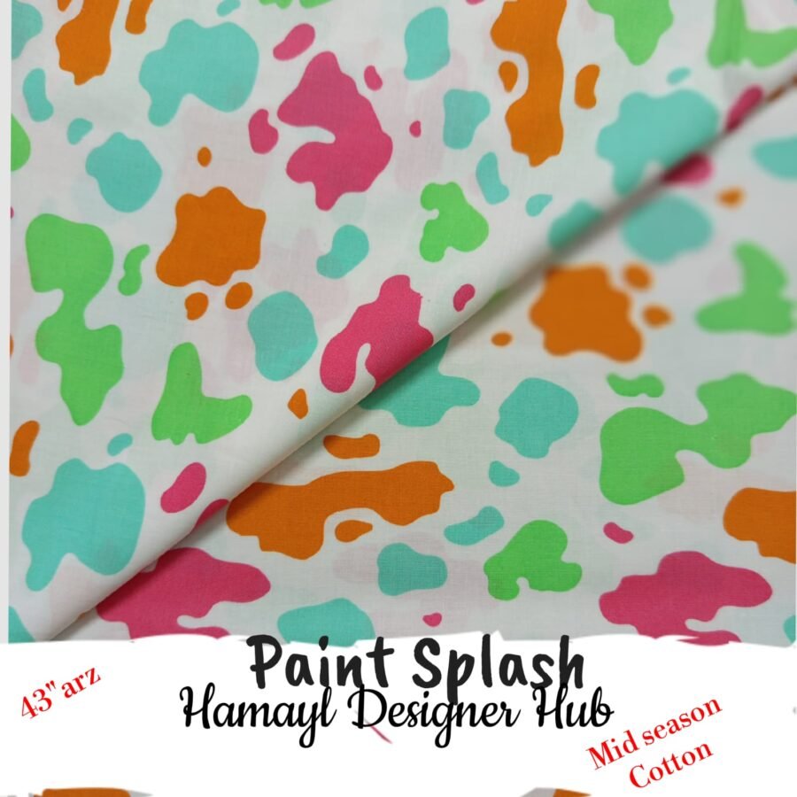 Paint Splash – soft 43 inch mid season cotton fabric, 43-inch width, unstitched