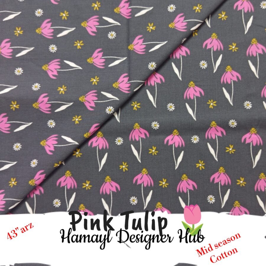Pink Tulip – soft 43 inch mid season cotton fabric, 43-inch width, unstitched