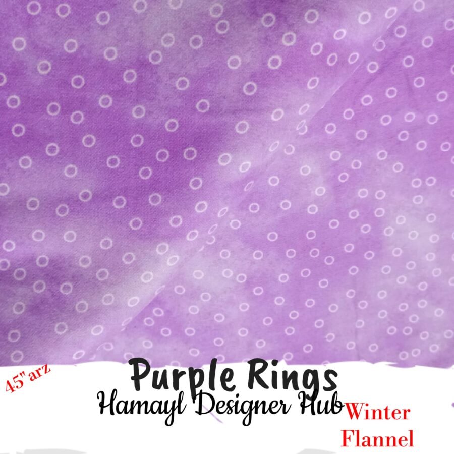 Purple Rings Winter Flannel – printed flannel fabric, 45-inch width, unstitched