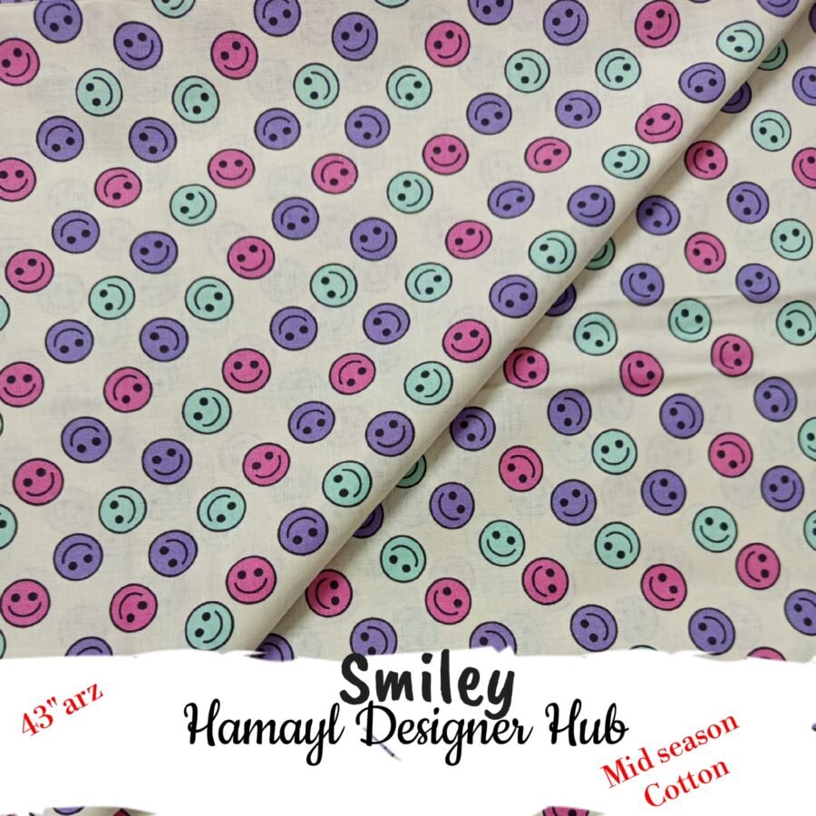 Smiley – soft 43 inch mid season cotton fabric, 43-inch width, unstitched