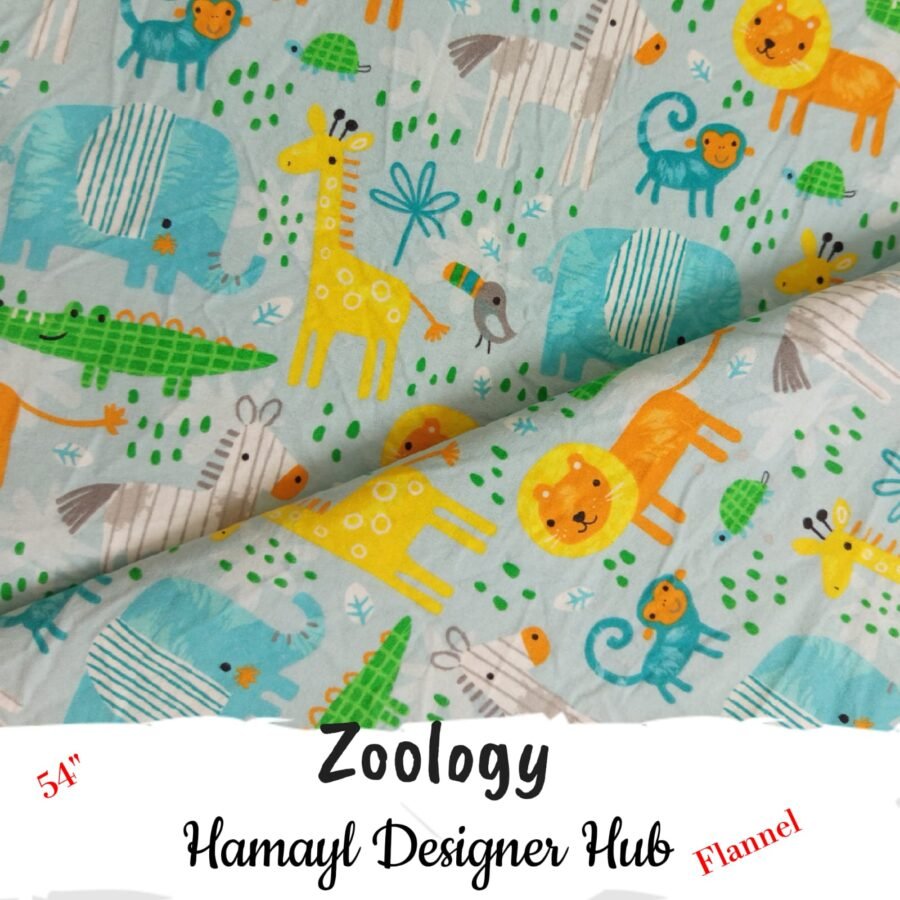 Zoology Winter Flannel – printed flannel fabric, 54-inch width, unstitched