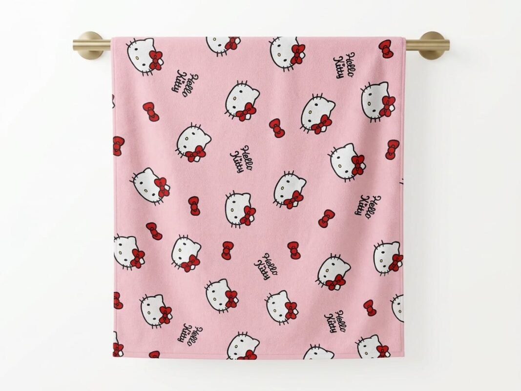 Hello Kitty Pink – Kids Character Towel – 55 × 24 – kids towels
