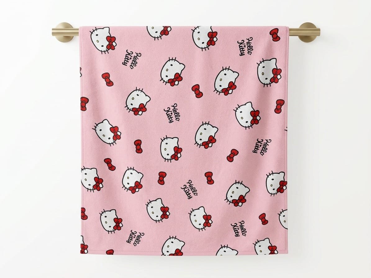 Hello Kitty Pink – Kids Character Towel – 55 × 24 – kids towels