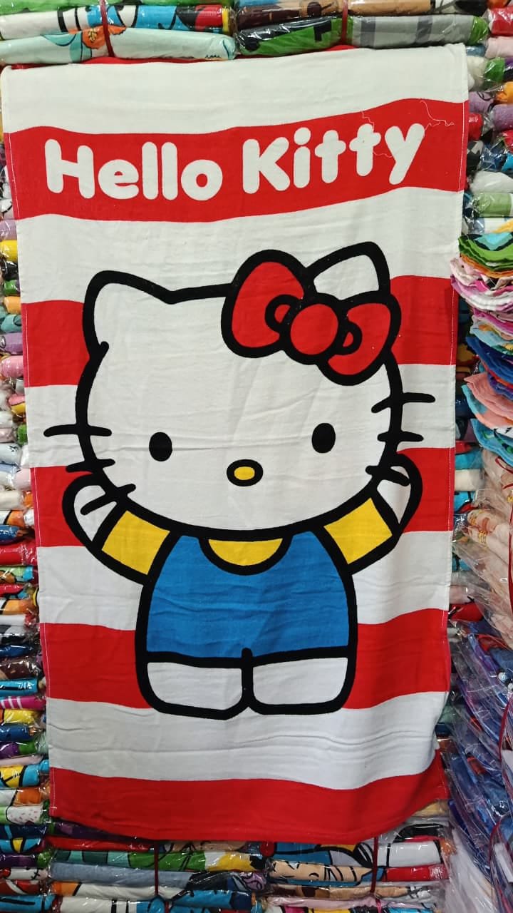 Hello Kitty Red Stripes – Kids Character Towel – 55 × 24 – kids towels