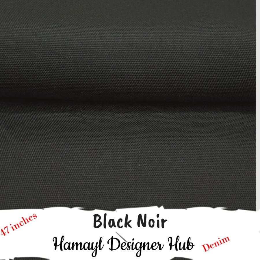 Black Noir Denim – soft cotton denim fabric, 47-inch width, unstitched