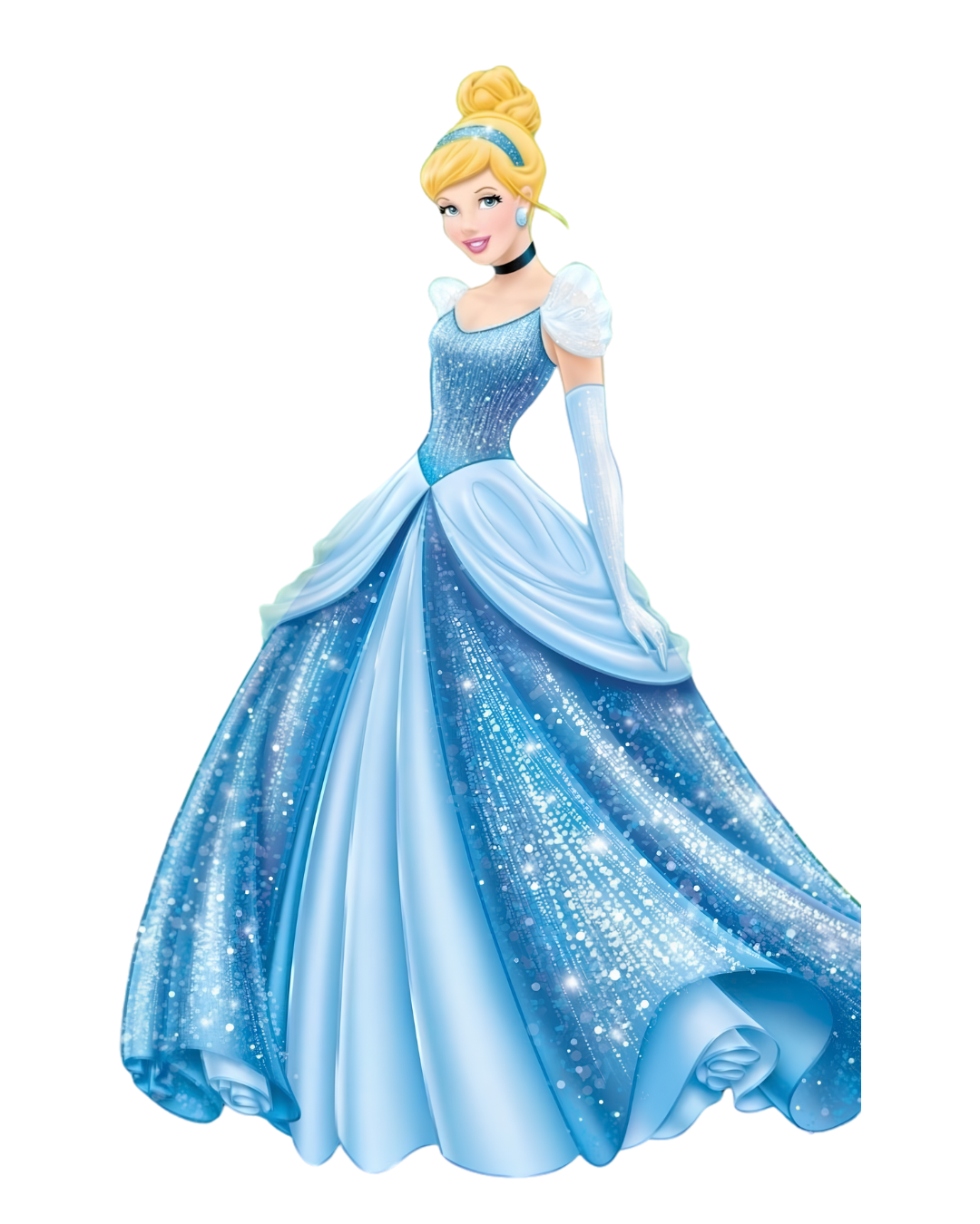 P1014 Kids Princess Doll Patch – Cinderella Blue Dress – iron-on heat transfer patch