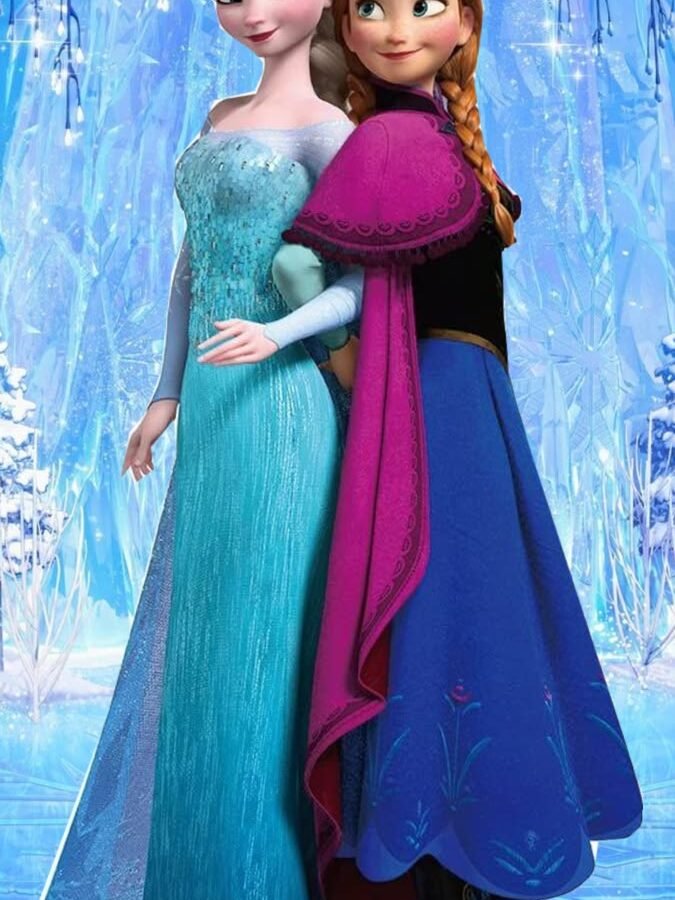 P1020 Kids Frozen Cartoon Patch – Elsa & Anna Design – flower iron-on patch