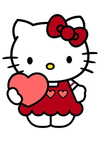 Hello Kitty Heart Patch – P10103 – iron-on heat transfer patch