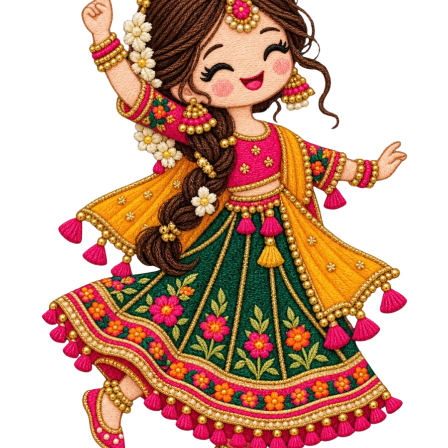 Indian Doll Big Patch – P10114 – kids cartoon iron-on patch