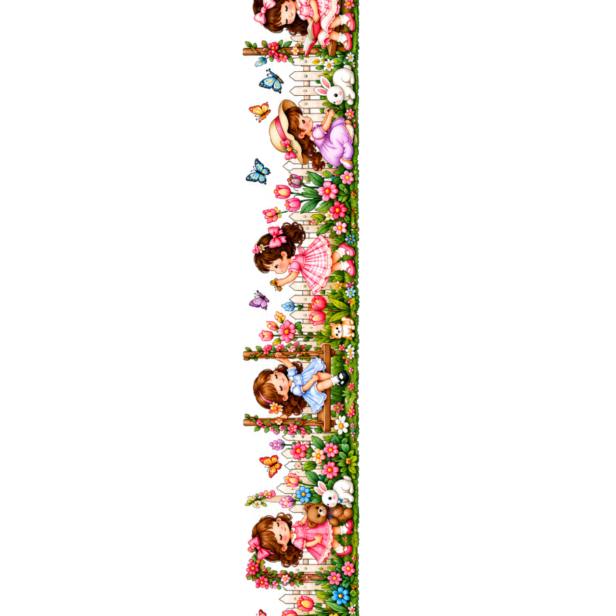 Kawaii Girls Floral Lace Border – 22 Inch – P10125 – border iron-on patch