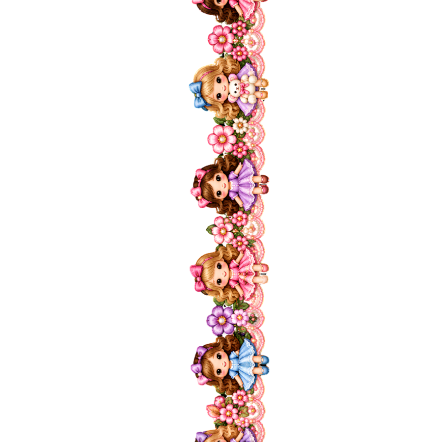 Kawaii Pink Bow & Pearl Garland – 22 Inch Decorative Border – border iron-on patch
