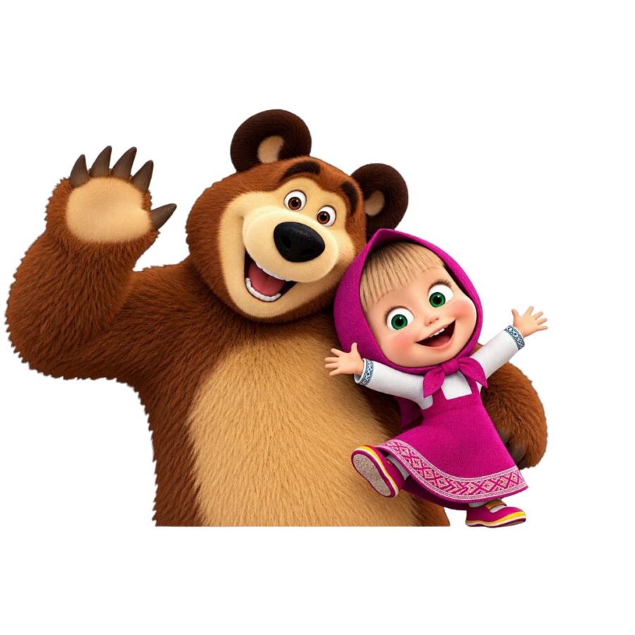 Masha & Bear Big Patch – P10117 – kids cartoon iron-on patch