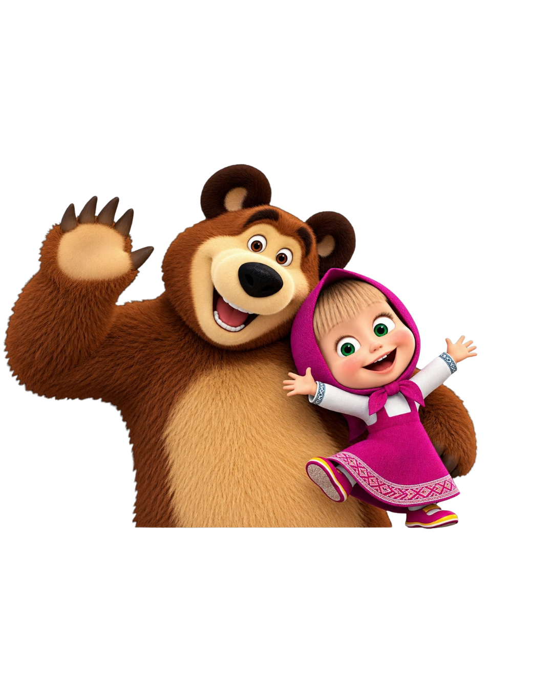 Masha & Bear Big Patch – P10117 – kids cartoon iron-on patch