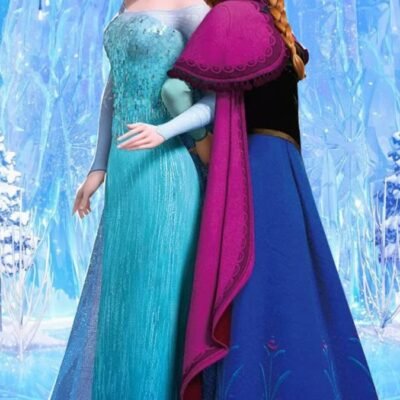 P1020 Kids Frozen Cartoon Patch – Elsa & Anna Design – floral iron-on patch