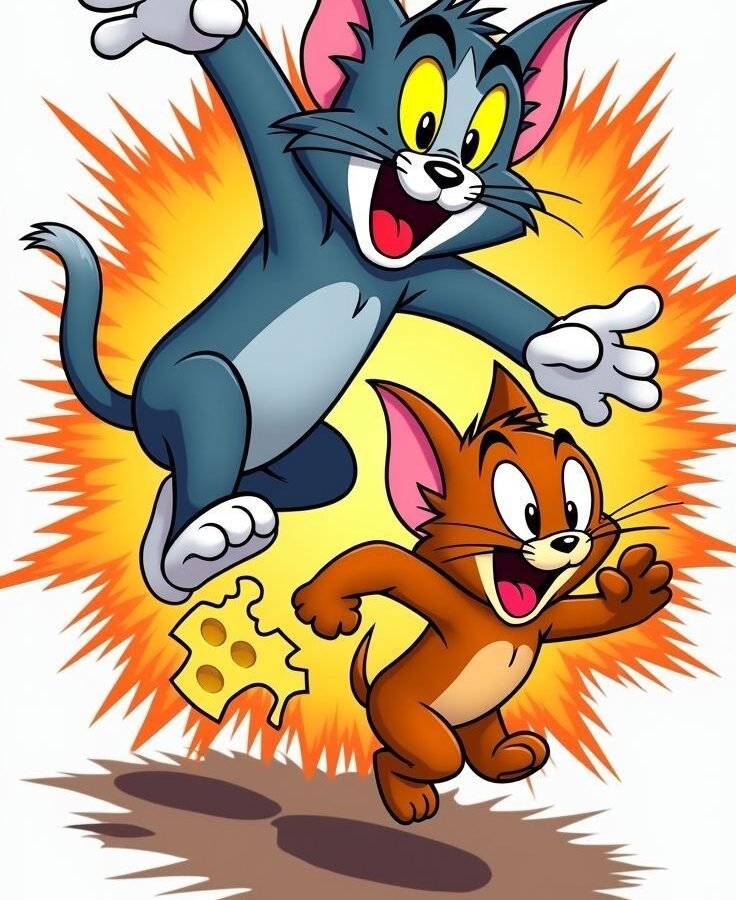 Tom & Jerry Big Patch – P10101 – kids cartoon iron-on patch