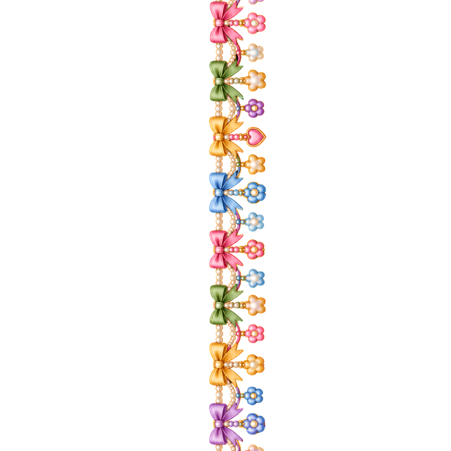 Vintage Pink Floral Pearl Garland – 22 Inch Decorative Border – border iron-on patch