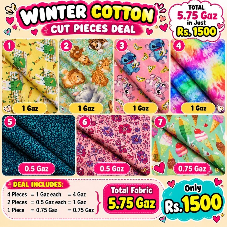 Cotton Cutpieces Deal 2 – cut-piece fabric deal, unstitched