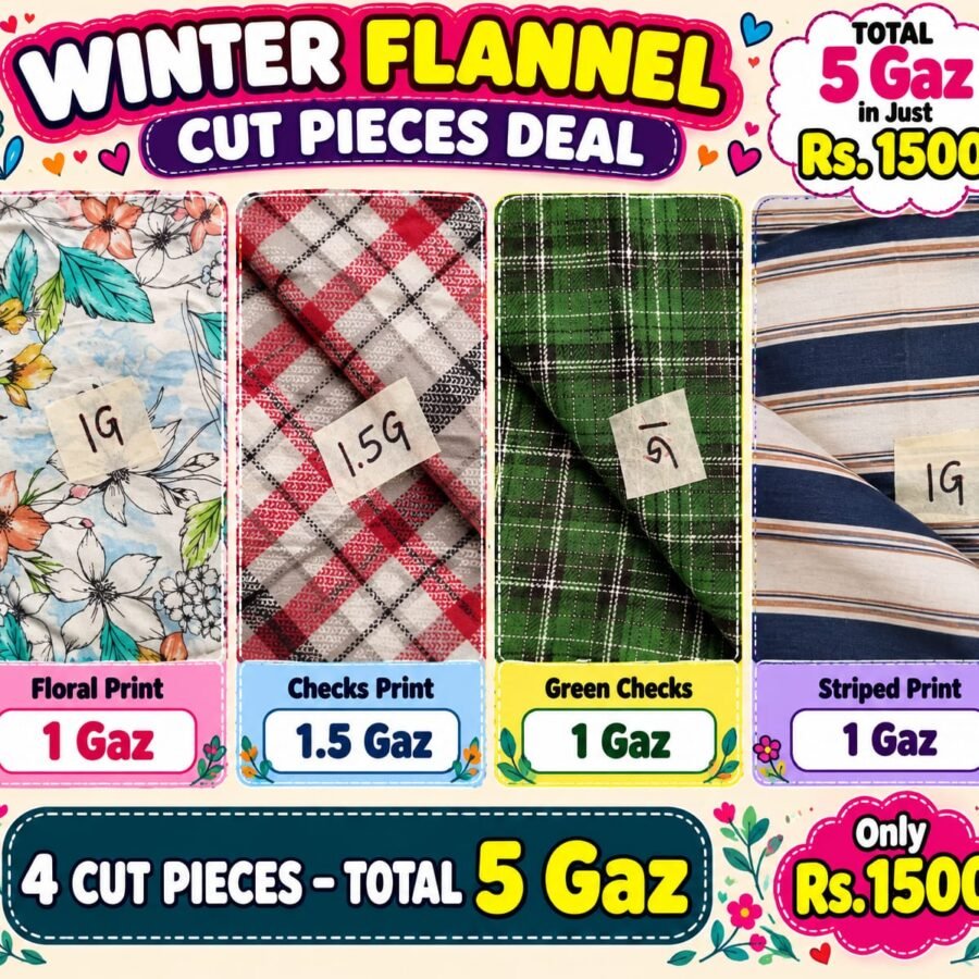 Flannel Cutpieces Deal 9 – cut-piece fabric deal, unstitched