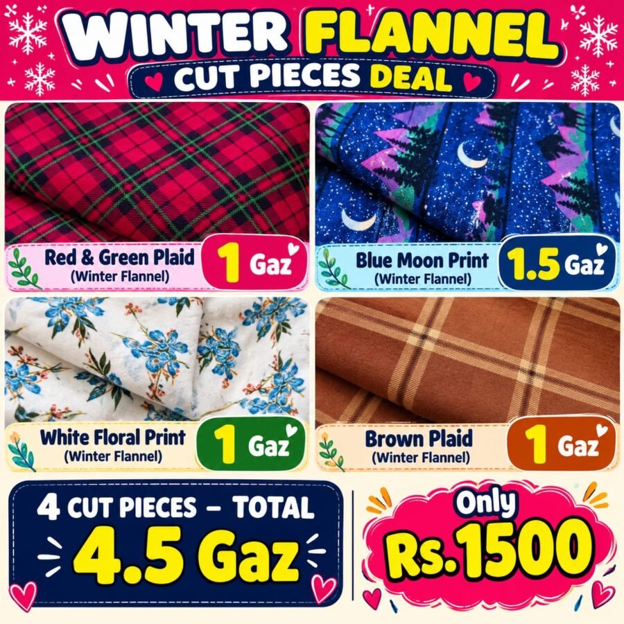 Flannel Cutpieces Deal 10 – cut-piece fabric deal, unstitched