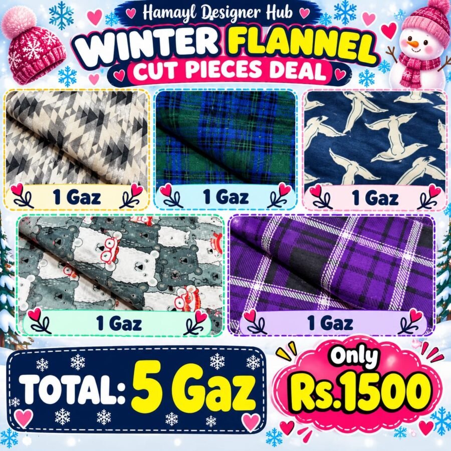 Flannel Cutpieces Deal 11 – cut-piece fabric deal, unstitched