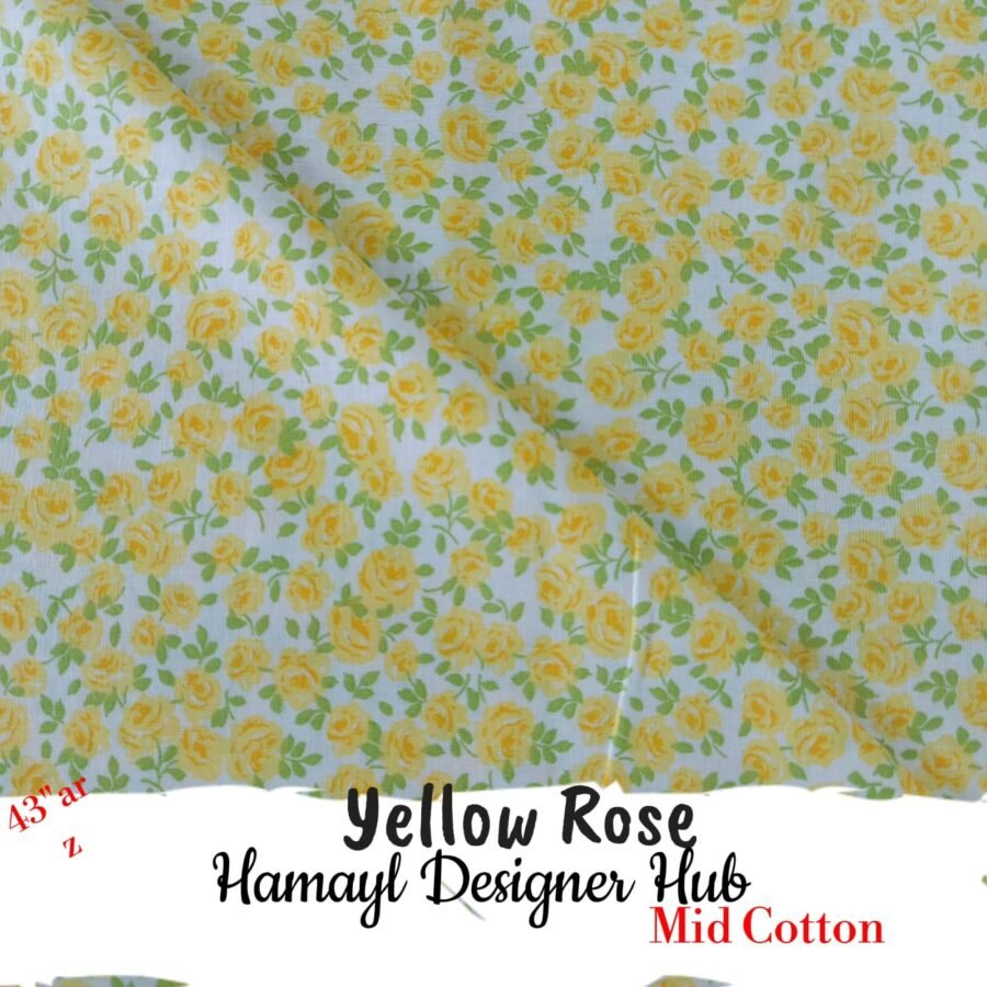 Yellow Rose – soft 43 inch mid season cotton fabric, 43-inch width, unstitched